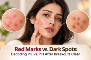 Read more about the article Red Marks vs. Dark Spots: Decoding PIE vs. PIH After Breakouts Clear